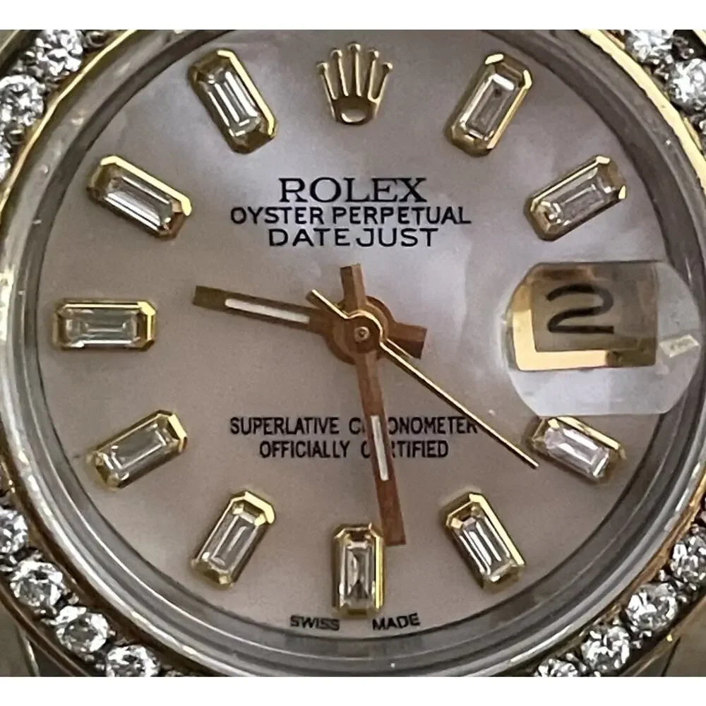 Rolex 69173 DateJust Ladies Watch 18k & SS Diamond Dial & Bezel - 1987 - SPBKN